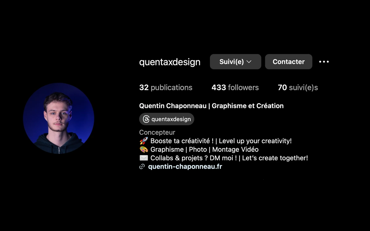 Compte Instagram quentaxdesign